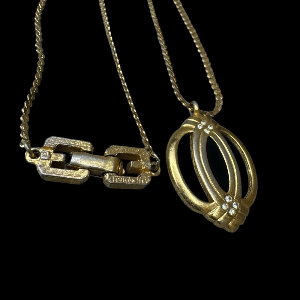 Givenchy 1980 Gold and Black Pendant Necklace - Picture 4 of 4